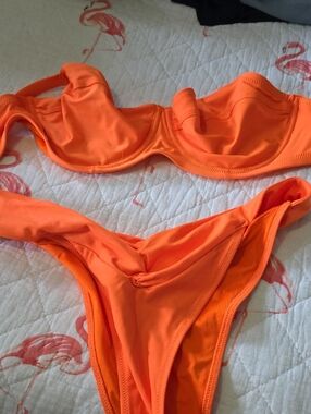 aerie Bright Orange Underwire Bikini Set